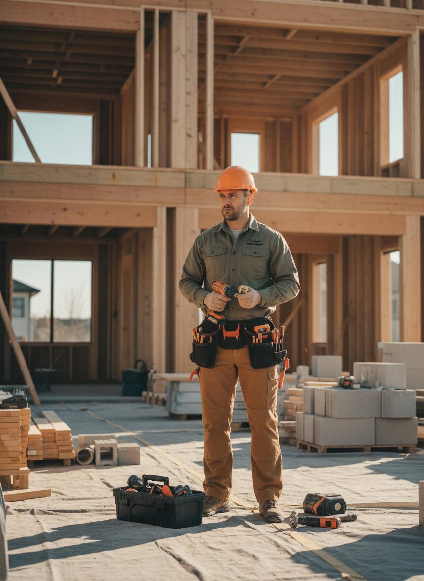 Craftsperson working carefully on a home project